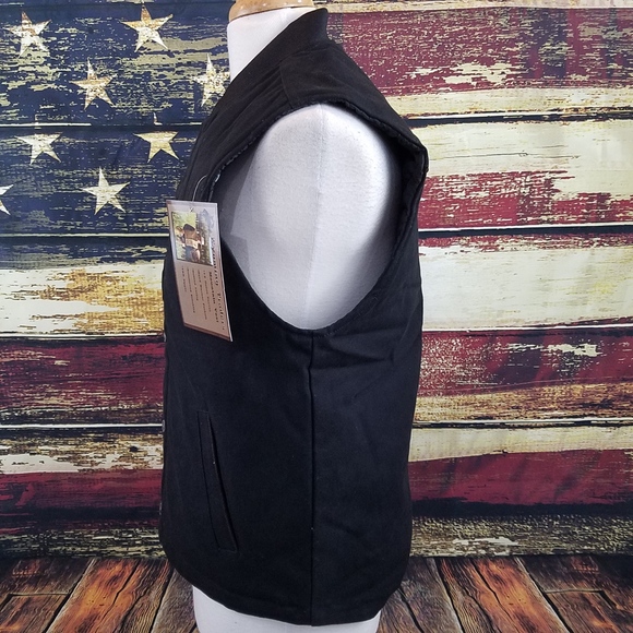 WYOMING TRADERS INSULATED MOUNTAIN CANVAS COWBOY VEST - BLACK - Picture 6 of 8